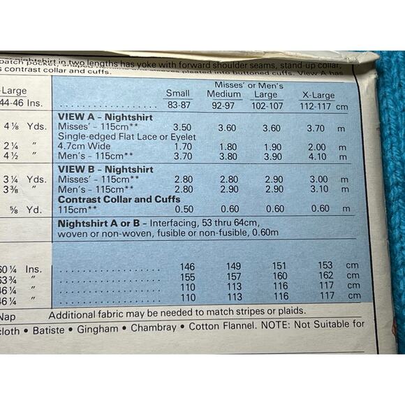 McCalls 8292 Sewing pattern Night shirt size Small - Picture 5 of 6